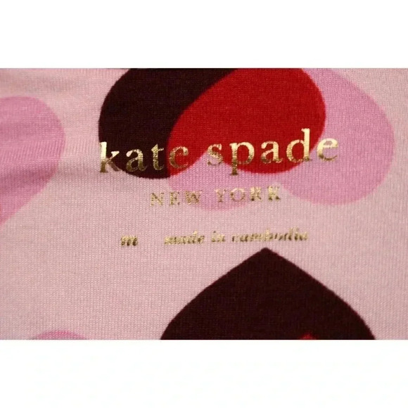 Kate Spade Women's Button Up Pajama Top-Size Medium-Hearts - Picture 5 of 8